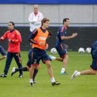 La selección española realizó ayer una suave sesión de entrenamiento.