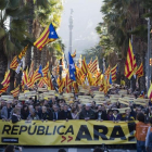 Manifestación de la ANC en Barcelona, este domingo.