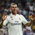 Gareth Bale celebra un gol esta temporada.