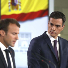 Pedro Sánchez y Emmanuel Macron durante la visita del presidente francés a España, el pasado julio.