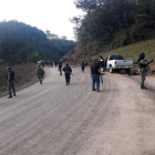 Las fuerzas federales en el sitio del enfrentamiento entre dos grupos armados en el estado de Guerrero Mexico