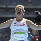 Anita Wlodarczyk, ganadora del martillo con nuevo récord del mundo.