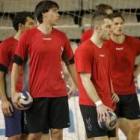 Aguirrezabalaga entrenando con sus compañeros