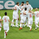 La Selección celebra el gol de Costa a Irán.