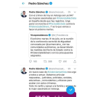 El presidente del Gobierno publicó ayer dos tuits condenando el crimen de ayer. DL