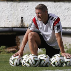Schweinsteiger, en el entrenamiento de este sábado de la selección alemana.