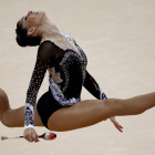Carolina Rodríguez con el ejercicio de mazas que en la Copa del Mundo de Stuttgart le reportó la sexta posición en la final.
