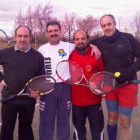 César Díez,José Bonet, Joaquín Arias e Ignacio Calvo antes de su enfrentamiento.