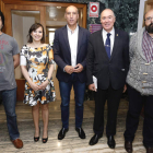 Óscar Fuentes, Gemma Villarroel, José Antonio Diez, Eduardo López Sendino y Santi Ordóñez, ayer. RAMIRO