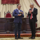 Gustavo Petro recibe la medalla de la Universidad de Salamanca, ayer. JMGARCÍA