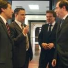 Ángel Villalba, Joaquín Otero, Santiago Juárez y Juan Vicente Herrera momentos antes de la reunión