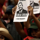 Simpatizantes de Lula da Silva en una manifestación en favor del exmandatario.