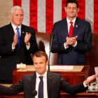 Macron durante su alocución en el Congresode EEUU.