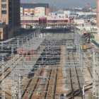 Vista parcial de la vía León-Vigo, en la estación de ferrocarril de Ponferrada. ANA F. BARREDO