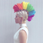 La cantante Soraya, con la corona de plumas que lució en la World Pride 2017.