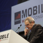 César Alierta, presidente de Telefónica, durante su intervención en el Mobile World Congress.