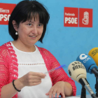 La parlamentaria socialista berciana Ángela Marqués, en la comparecencia de ayer.