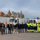 Presentación de los nuevos vehículos de la empresa de la basura Ecoastúrica, de Astorga. MEDINA