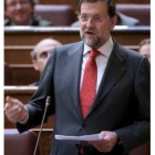 Rajoy, durante su intervención en el Congreso de los Diputados