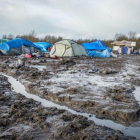 El campamento de refugiados en Grande-Synthe, en el norte de Francia.