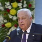 El primer ministro israelí, Ariel Sharon, durante un discurso el jueves en Tel Aviv