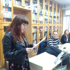 Haida Fernández, durante la lectura del relato. DL