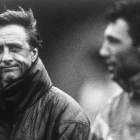 Johan Cruyff y Hristo Stoichkov, en 1990.