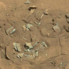 Imagen del presunto hallazgo de restos óseos en el planeta rojo.