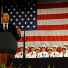 Obama pronuncia un discurso en Columbus, Ohio, durante el acto de graduación de los policías cadetes