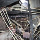 Estado en el que quedó el interior de la bodega donde estaba guardada la matanza.