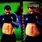 La imagen de Cristiano Ronaldo a la izquierda y a la derecha, retocada por TV-3.