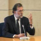 Imagen capturada de la señal de vídeo institucional de Mariano Rajoy mientras declara en la Audiencia Nacional.