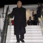 El ministro de Exteriores, José Manuel García-Margallo, a su llegada a Kiev.