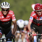 Alberto Contador y Chris Froome llegan juntos a la meta de Santo Toribio, en Cantabria