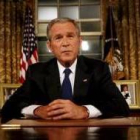 George Bush durante su primer discurso sobre la retirada de soldados
