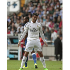 Ronaldo celebra el primer gol ante el Deportivo.