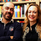 Ángel y Marta del Riego, en la presentación del libro ‘Historia íntima del Bernabéu’ esta pasada semana en Madrid. BENITO ORDÓÑEZ