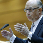 Cristóbal Montoro, durante el debate sobre la reforma de la administración local en el Senado.