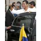 El presidente Correa en una foto de archivo en su visita a México