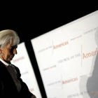 Lagarde, tras pronunciar su discurso en Washington.