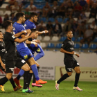 Cidoncha logró imponerse a toda la defensa balear de cabeza para hacer el gol del triunfo en una falta botada por Jorge García. L. DE LA MATA