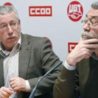 Los secretarios generales de CC.OO. y UGT, Ignacio Fernández Toxo y Cándido Méndez