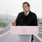 Rajoy, durante su discurso de ayer en Santiago. LAVANDEIRA JR