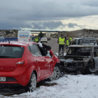 Estado en el que quedaron los tres vehículos más afectados por el accidente. MEDINA