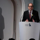 El president Quim Torra, este viernes, durante un encuentro empresarial en La Seu dUrgell.