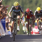 Christopher Froome, del equipo Sky, camino de la victoria en la séptima etapa del Tour de Francia .