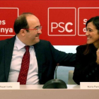 Miquel Iceta y Núria Parlon, en una reunión de la ejecutiva del PSC, el pasado 17 de octubre.