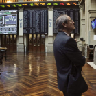 Imagen del interior del principal indicador de la Bolsa española, el Ibex 35.