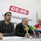 Luis González, Benito del Val y Evelio Domínguez, durante la rueda de prensa de ayer