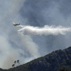 Incendio forestal en la zona de la Serra de Cardo.